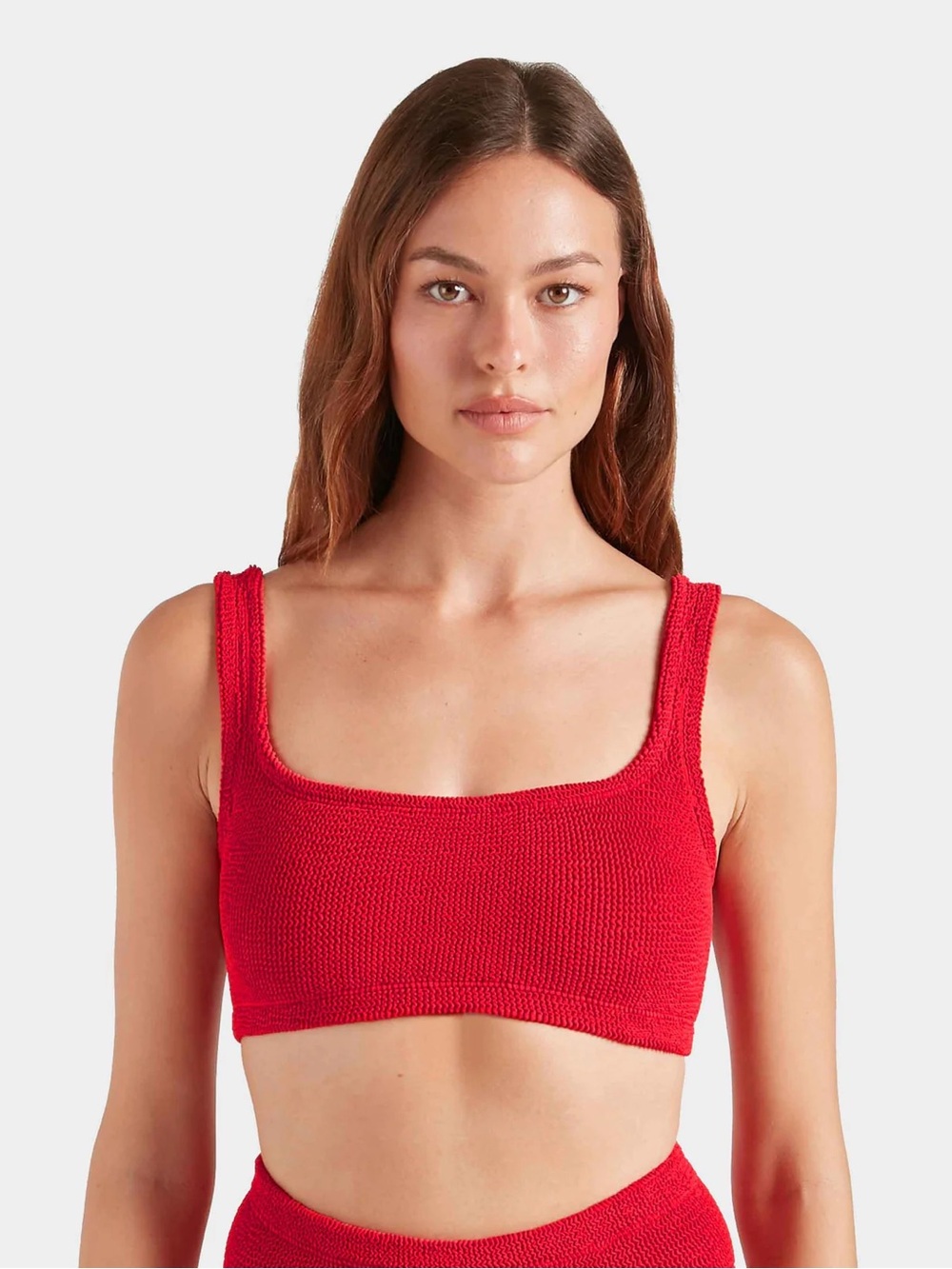 Hunza G Red Xandra Bikini Top with V Waist Bikini Bottom - Picture 6 of 9